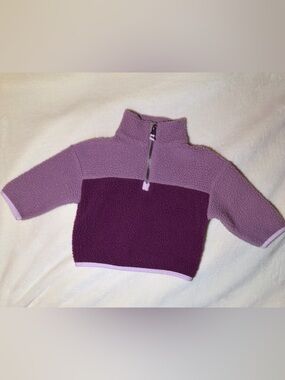 Two-Tone Purple Fleece Half-Zip Sweatshirt